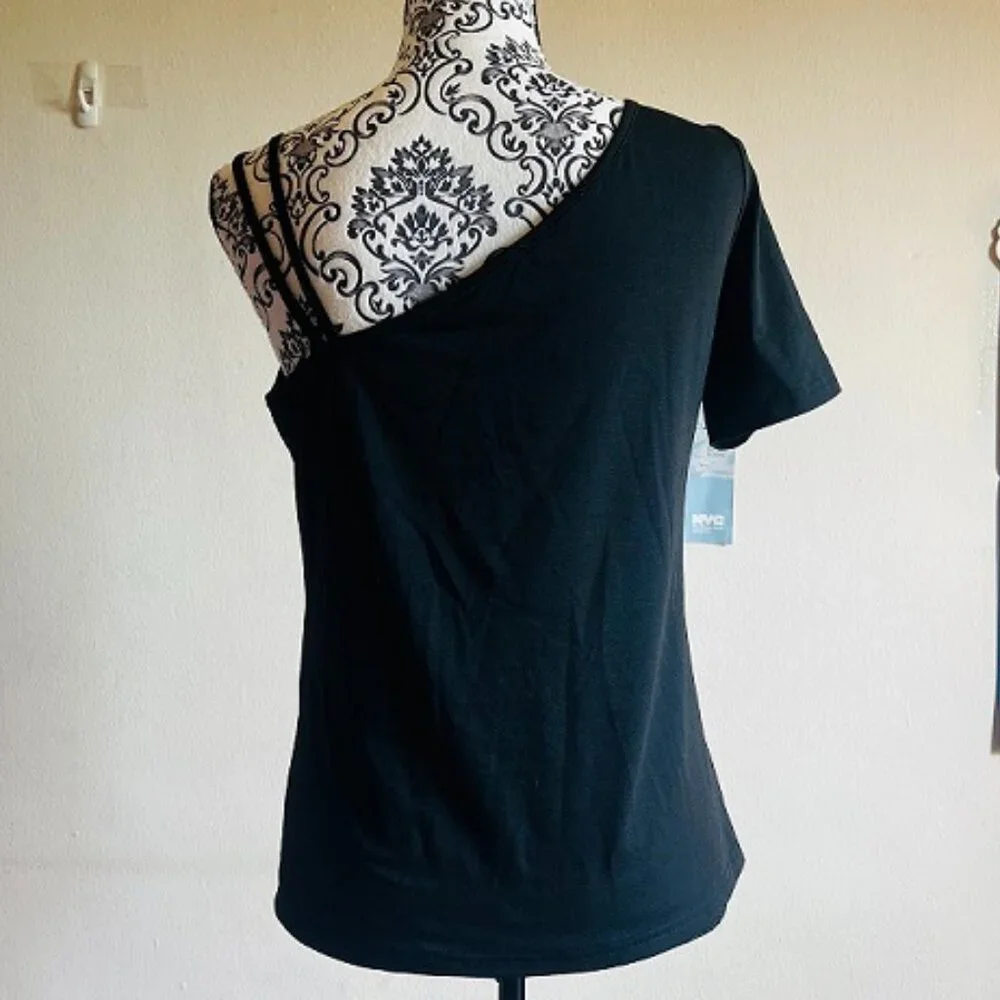 NBW SHEIN asymmetrical collar lip print shirt size M - Picture 4 of 4